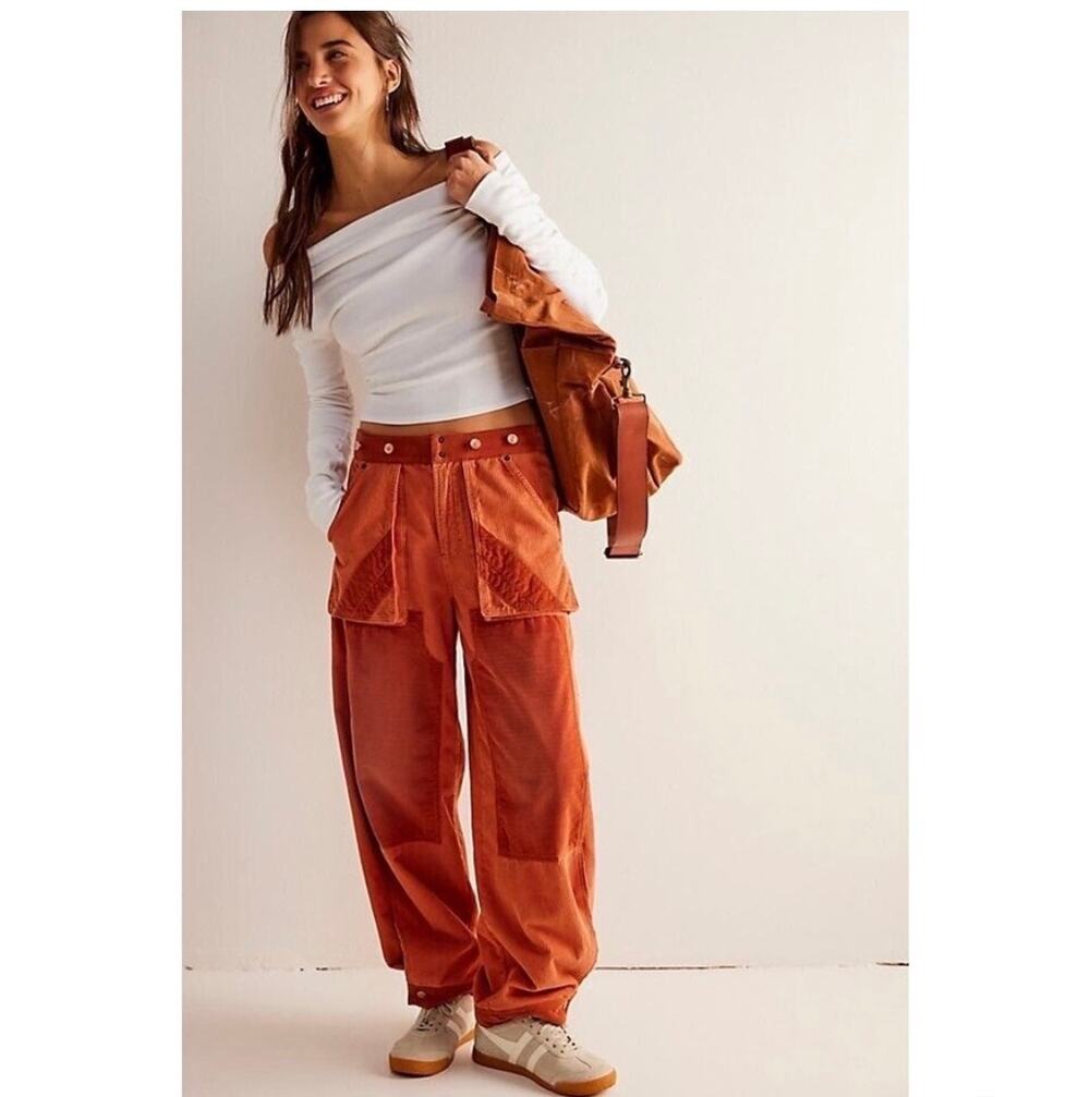 Free People We The Free Bonneville Cord Wide-Leg Jeans Size Small